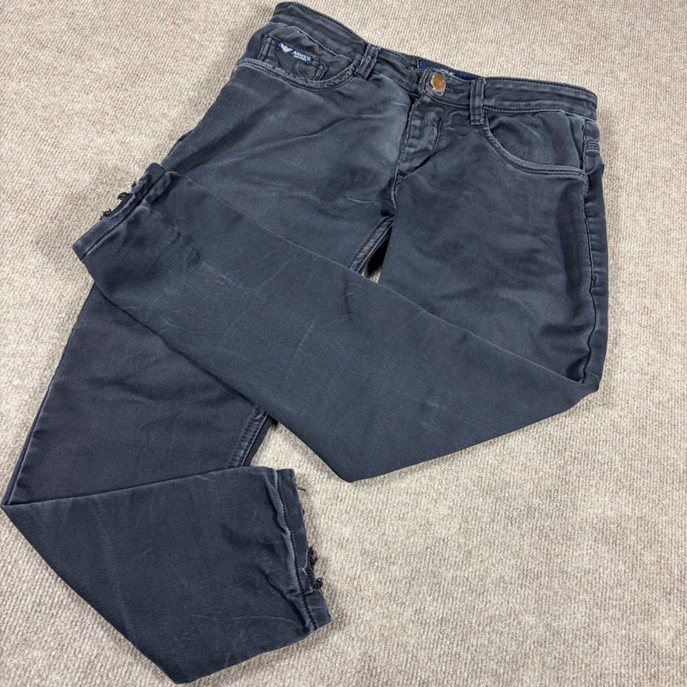 Armani Exchange Mens Faded Black Slim Tapered Jeans Size 30 0973